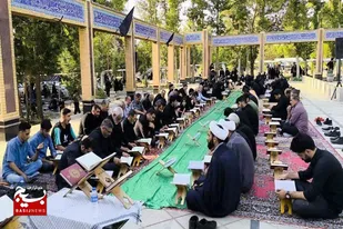 برگزاری محفل انس با قرآن در گلزار شهدای اسدآباد +فیلم