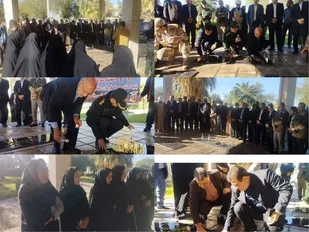 غبارروبی و عطر افشانی مزار شهدای گمنام شهر دهلران