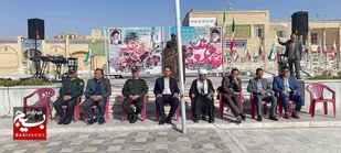 برگزاری صبحگاه مشترک نیروهای نظامی، انتظامی و شورای اداری بسیجیان با حضور برخی از مسئولین شهرستان نائین