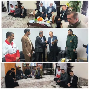 دیدار فرمانده بسیج و رئیس آموزش و پرورش با خانواده معزز شهدا و جانبازان