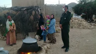 حضور فرمانده سپاه ناحیه خاتم در جمع مردم روستای باغ معدن