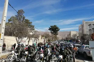 راهپیمایی خودرویی و رژه موتوری در شهرستان ارسنجان