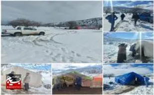 کمک رسانی به عشایر گرفتار شده در برف در منطقه چاه بید پاسارگاد