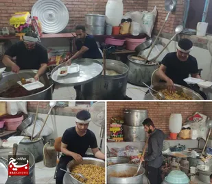 پخت ۶۰۰ غذای گرم نذری ماه محرم در هندیجان
