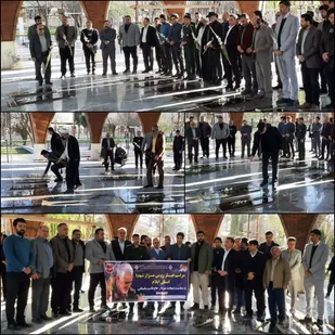 تجدید میثاق و گلباران و عطرافشانی هیئات ورزشی بسیج با شهداء