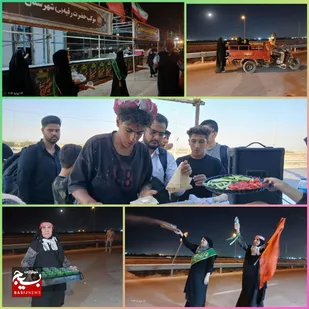 خدمات به زائران در موکب حضرت رقیه (س) هندیجان مستقر در مرز شلمچه