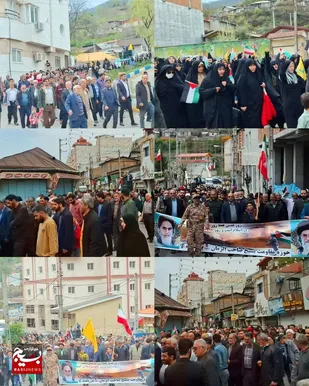 راهپیمایی پرشور مردم ولایتمدار شهر پل&zwnj;سفید در روز جهانی قدس