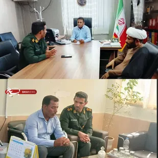 دیدار فرمانده حوزه مقاومت بسیج امام حسین علیه&zwnj;السلام با بخشدار و شهردار گوهران