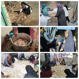 پخت ۱۱۰۰ قرص نان جهت رفع احتیاج نیازمندان و سالمندان