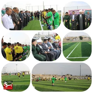 افتتاح بزرگترین چمن مصنوعی زمین فوتبال استان خوزستان درگتوند ( صالح شهر)