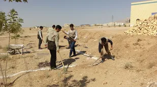 اردوی جهادی گروه شهید سرکاری بسیج دانش آموزی در شهرک فدک شاهرود