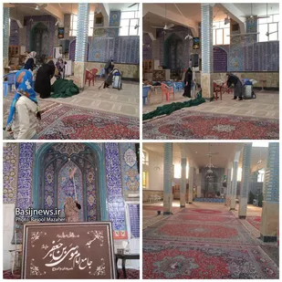 غبار روبی مسجد جامع موسی بن جعفر و کانون مسجد روستای کروچ