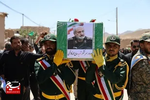 تشییع نمادین پیکر سردار شهید حاج محمد کاظمی رئیس سازمان اطلاعات سپاه پاسداران در افین