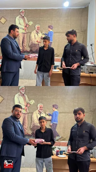 تجلیل از ابوالفضل تاجمیری، نوجوان بسیجی دزپارتی در جمع خادمان محرم