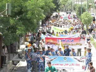 راهپیمایی مردم ولایی کبودراهنگ در دفاع از قدس شریف