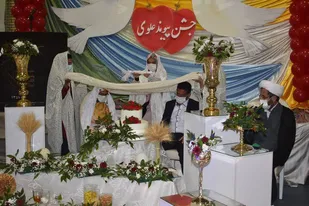 جشن ازدواج پیوند علوی دربهاباد برگزارشد