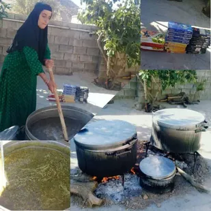 پخت آش نذری در روستای تنگ کلوره