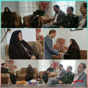 دیدار مسئولین آموزش و پرورش و سپاه با خانواده شهید دانش آموز متحدی در بسطام