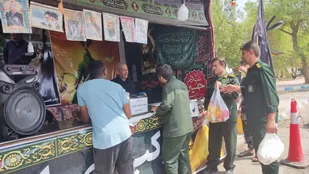 رزمایش خدمت مومنانه به مواکب اربعین  در آغاجاری