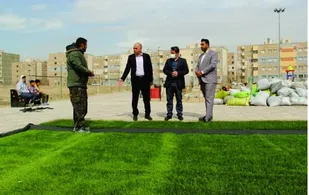 بهره برداری از زمین چمن مصنوعی بوستان مهرگان کهریزک