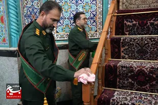 غبارروبی مسجد بنی فاطمه شهرک بهشتی با حضور فرمانده سپاه استان همدان