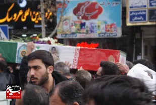شهید حسن زاده در زادگاهش روستای قوچ پلنگ کاشمر آرام گرفت