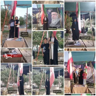 طنین اقتدار در شهر بیکاه؛ اجرای پویش این پرچم بر زمین نمی&zwnj;ماند توسط دختران فاطمی