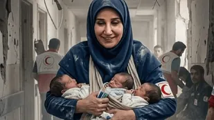 آغوش گرمی که زیر بمباران، جان&zwnj;پناه سه نوزاد شد