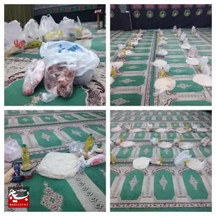 تهيه و توزیع  بسته های مواد غذایی توسط بسیجیان مسجد حضرت حجــت (عج) زیتون&zwnj;کارگری شرق اهواز