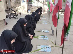 تجدید میثاق بانوان خادمه الشهدا با شهدا در هفته عفاف و حجاب