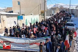 حضور گسترده مردم انقلابی بخش شیرین&zwnj;سو در راهپیمایی ۲۲ بهمن