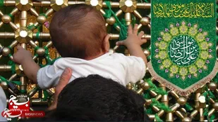 دل&zwnj;های کوچک نوزادان بروجردی میزبان پرچم متبرک امام رضا (ع)