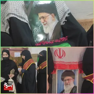 فعالیت جهادی خواهران خادمین شهدای هندیجان درمراسم یاد رهبر شهید