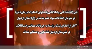 شناسایی و دستگیری شبکه وابسته به ضد انقلاب در استان اردبیل