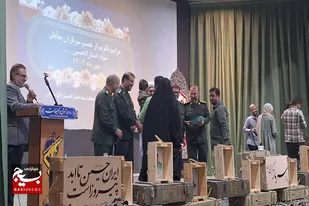 مراسم تکریم از همسران سربازان متاهل سپاه انصارالحسین(ع) همدان