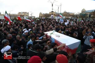 تشییع پیکر سه شهید حملات آمریکایی صهیونیستی در همدان