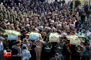 استقبال از پیکر مطهر شهدای گمنام در پایگاه شهید نوژه همدان