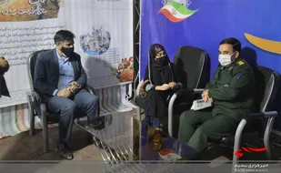 میز خدمت سپاه شهرستان بجنورد در نمایشگاه هفته دفاع مقدس