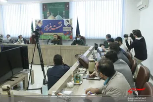 نشست خبری فرمانده سپاه استان قم به مناسبت هفته بسیج به روایت تصویر