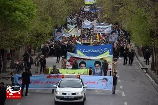 راهپیمایی روز قدس همزمان با سراسر کشور در مرند برگزار شد