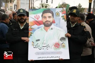 تشییع پیکر شهید "امیرحسین ابراهیمی" با حضور مسئولان خراسان جنوبی در بیرجند