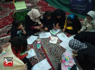نقاشی&zwnj;های کودکان پیام&zwnj;های بسیج را به تصویر کشید