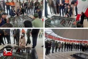 غبار روبی مزار شهدای گمنام به مناسبت دهه مبارک فجر
