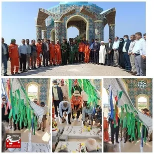 غبارروبی و عطر افشانی قبور مطهر شهدا توسط کارگران بسیجی شهرستان بندرسیریک