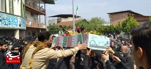 استقبال از شهید گمنام در روستای قراخیل قائم شهر