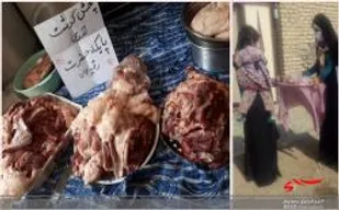 توزیع 100بسته گوشت گرم نذری در بخش مرکزی کرمانشاه