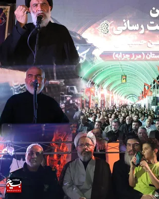 پرچم عزای حسینی در مرز چذابه برافراشته شد / استاندار خوزستان: اربعین امسال مشت محکمی بر دهان استکبار است