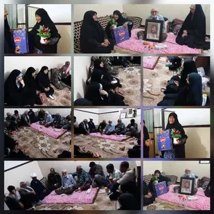 دیدار صمیمانه بسیجیان بندزرک با پدر شهید والامقام حسین نوایی&zwnj;نسب در روستای کلوت شهر زهوکی میناب