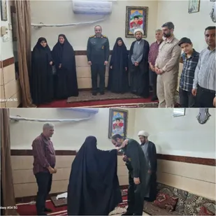 دیدار فرمانده ناحیه ماهشهر به خانواده شهید محمد زبیدی