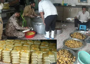 پخت و توزیع ۱۵۰۰ پرس غذای گرم بین نیازمندان